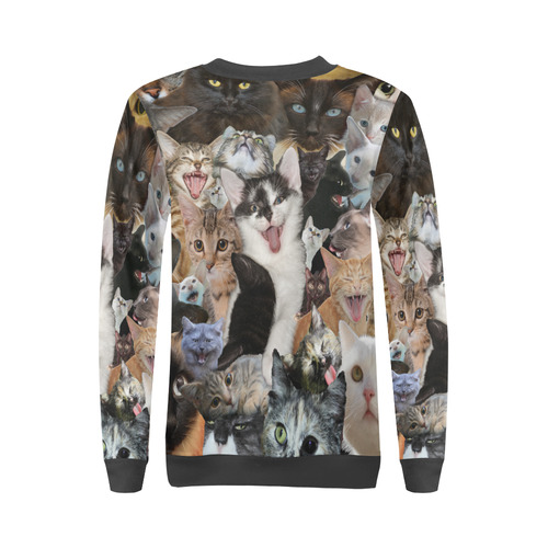 Crazy Kitten Show All Over Print Crewneck Sweatshirt for Women (Model H18)