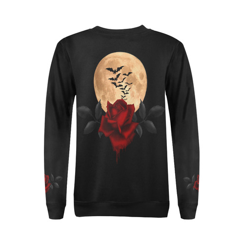 Gothic Full Moon All Over Print Crewneck Sweatshirt for Women (Model H18)
