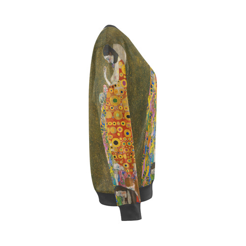 Hope II by Gustav Klimt All Over Print Crewneck Sweatshirt for Women (Model H18)