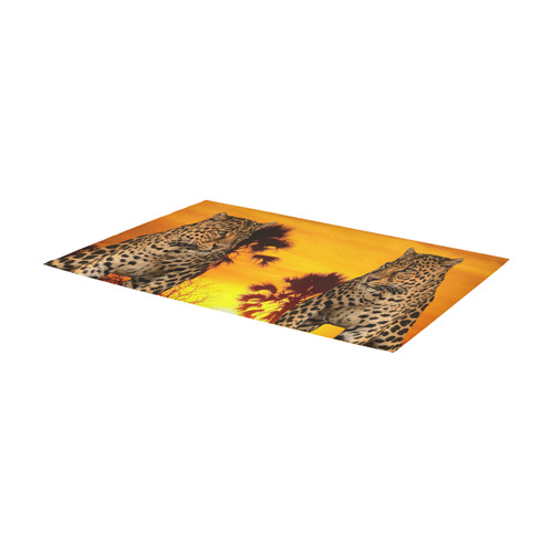 Leopard and Sunset Area Rug 7'x3'3''