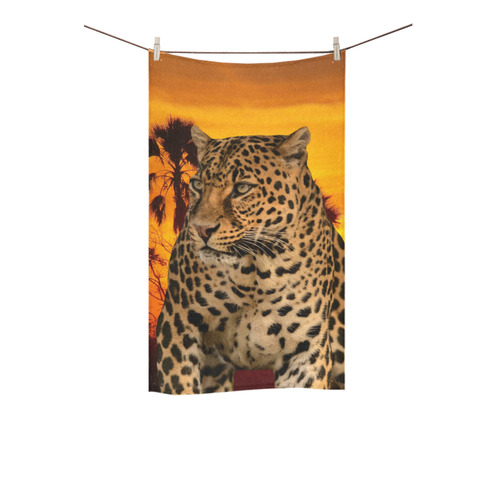 Leopard and Sunset Custom Towel 16"x28"