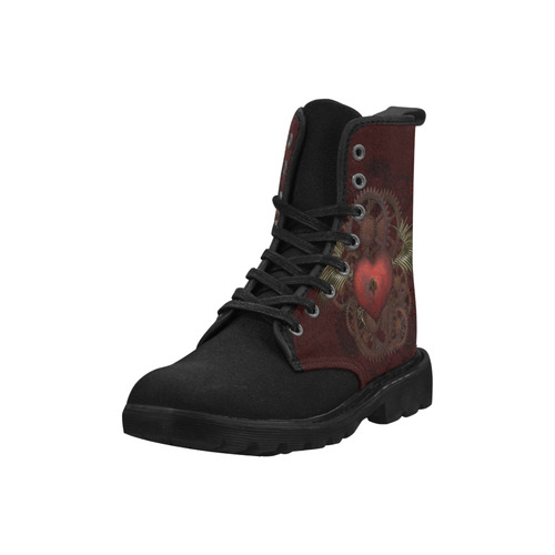 Fantastic Steampunk Heart Love Martin Boots for Women (Black) (Model 1203H)