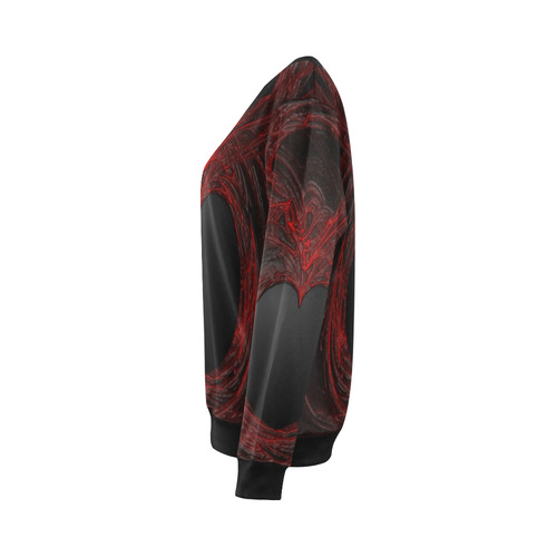 Dark Gothic Heart Paint With Blood All Over Print Crewneck Sweatshirt for Women (Model H18)
