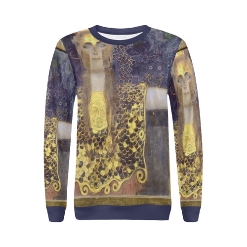 Pallas Athene by Gustav Klimt All Over Print Crewneck Sweatshirt for Women (Model H18)