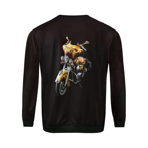 Fantastic Motorcycle All Over Print Crewneck Sweatshirt for Men/Large (Model H18)