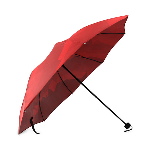 Red Organic Low Poly Geometric Triangles Foldable Umbrella (Model U01)