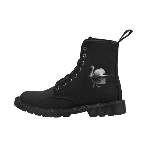 Swan Boots Martin Boots for Men (Black) (Model 1203H)