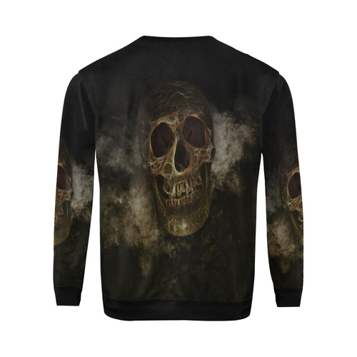 Mysterious  Golden Skull All Over Print Crewneck Sweatshirt for Men/Large (Model H18)