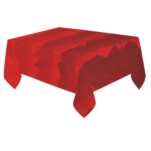 Red Organic Low Poly Geometric Triangles Cotton Linen Tablecloth 60"x 84"