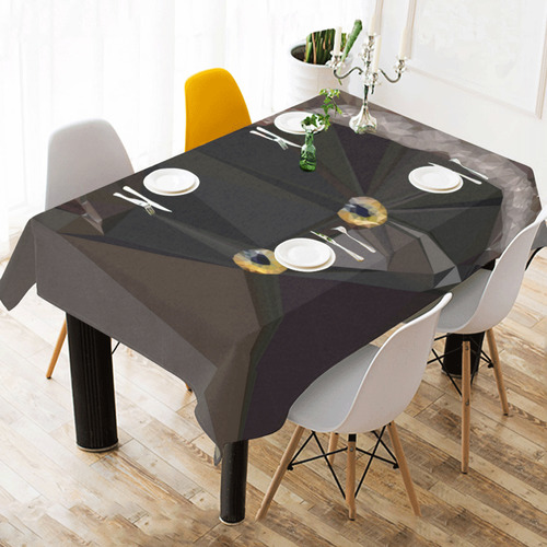 Cat Yellow Eyes Low Poly Triangles Cotton Linen Tablecloth 60" x 90"