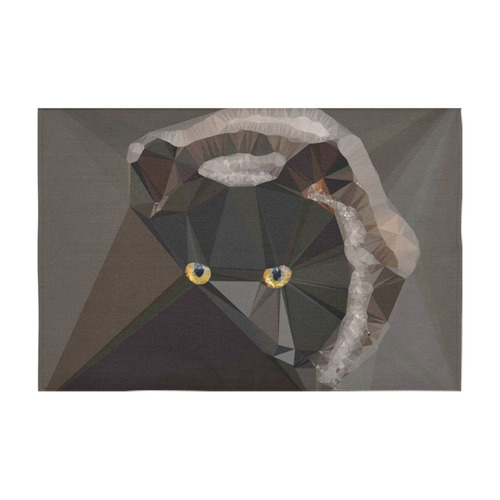 Cat Yellow Eyes Low Poly Triangles Cotton Linen Tablecloth 60" x 90"
