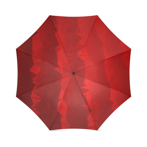 Red Organic Low Poly Geometric Triangles Foldable Umbrella (Model U01)