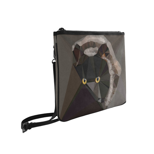 Cat Yellow Eyes Low Poly Triangles Slim Clutch Bag (Model 1668)