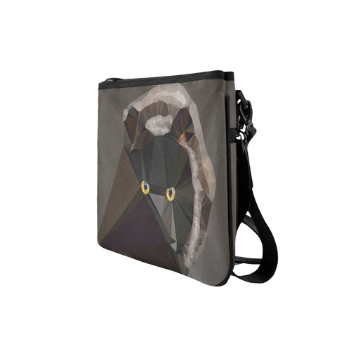 Cat Yellow Eyes Low Poly Triangles Slim Clutch Bag (Model 1668)