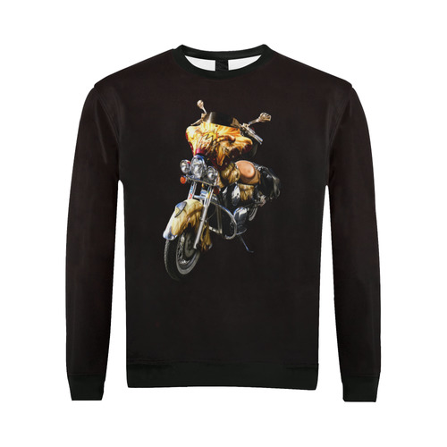 Fantastic Motorcycle All Over Print Crewneck Sweatshirt for Men/Large (Model H18)