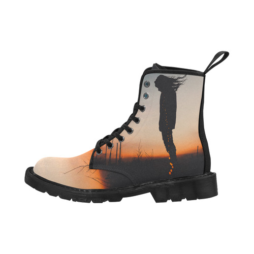 Sunset Girl Boots Martin Boots for Men (Black) (Model 1203H)