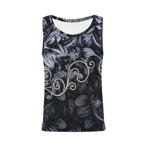 Flower power in blue All Over Print Tank Top for Women (Model T43)