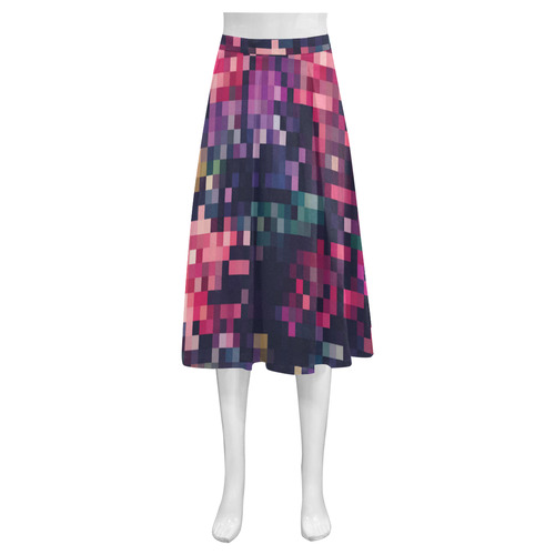 Mosaic Pattern 8 Mnemosyne Women's Crepe Skirt (Model D16)