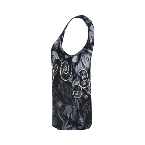 Flower power in blue All Over Print Tank Top for Women (Model T43)