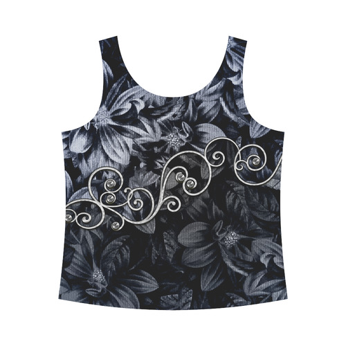 Flower power in blue All Over Print Tank Top for Women (Model T43)