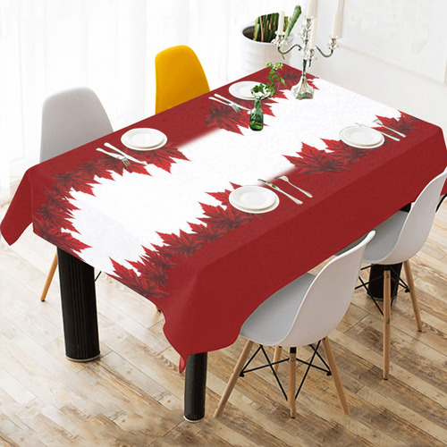 Canada Maple Leaf Tablecloths Cotton Linen Tablecloth 60"x 84"
