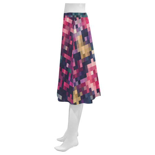 Mosaic Pattern 8 Mnemosyne Women's Crepe Skirt (Model D16)