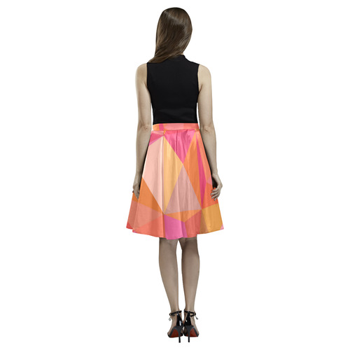 Mosaic Pattern 3 Melete Pleated Midi Skirt (Model D15)