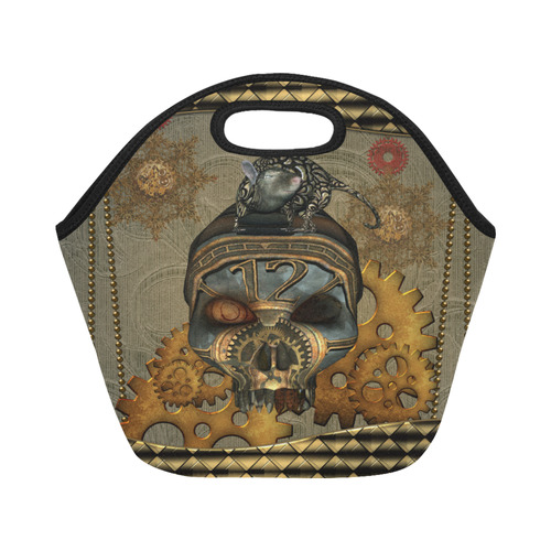 Awesome steampunk skull Neoprene Lunch Bag/Small (Model 1669)