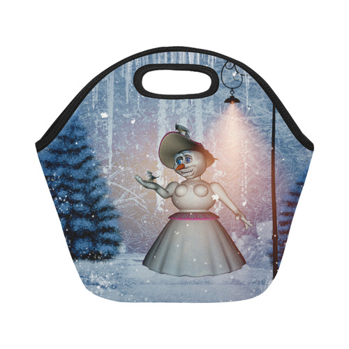 Snow women with birds