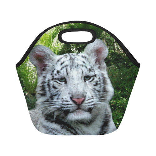 White Tiger Neoprene Lunch Bag/Small (Model 1669)