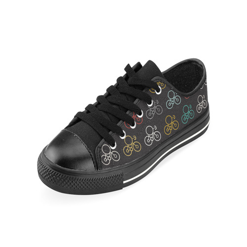bicycle seamless Low Top Canvas Shoes for Kid (Model 018)