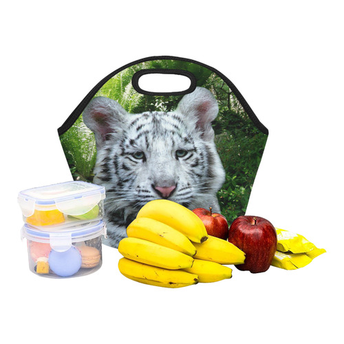 White Tiger Neoprene Lunch Bag/Small (Model 1669)