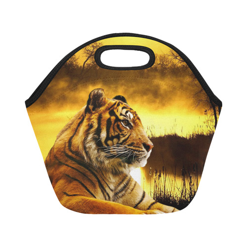 Tiger and Sunset Neoprene Lunch Bag/Small (Model 1669)
