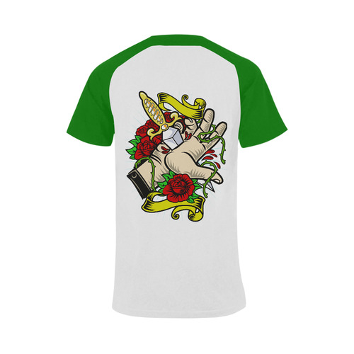 Sacrifice Modern Green Men's Raglan T-shirt (USA Size) (Model T11)