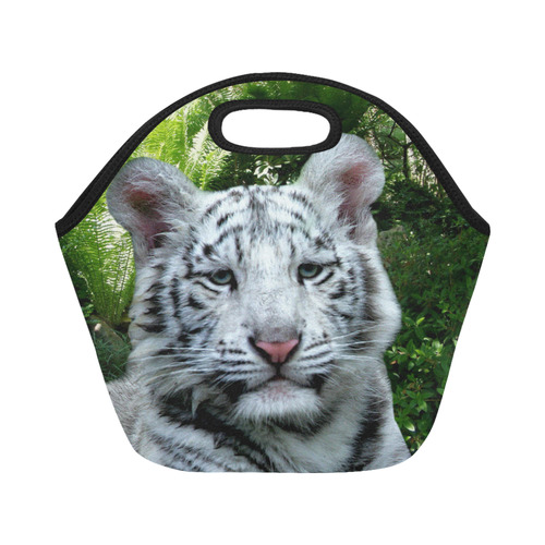 White Tiger Neoprene Lunch Bag/Small (Model 1669)