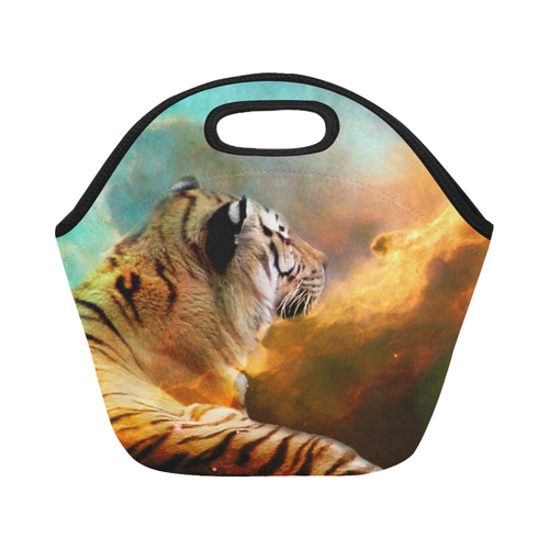 Tiger and Nebula Neoprene Lunch Bag/Small (Model 1669)