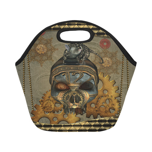 Awesome steampunk skull Neoprene Lunch Bag/Small (Model 1669)