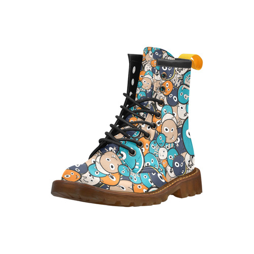 cartoon monsters High Grade PU Leather Martin Boots For Women Model 402H