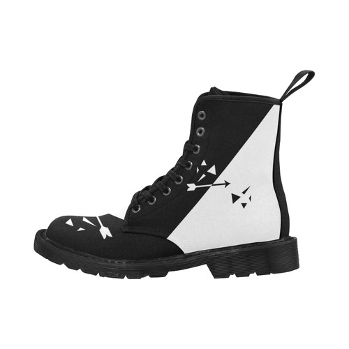 Black and White Boot Martin Boots for Women (Black) (Model 1203H)