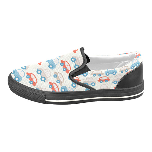 retro cars pattern Slip-on Canvas Shoes for Kid (Model 019)