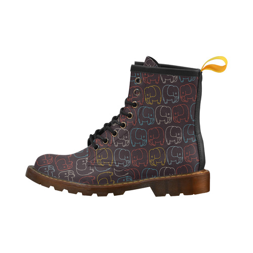 elephant pattern High Grade PU Leather Martin Boots For Men Model 402H