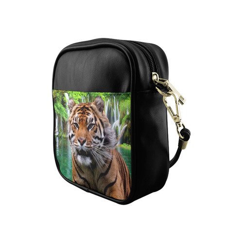 Tiger and Waterfall Sling Bag (Model 1627)