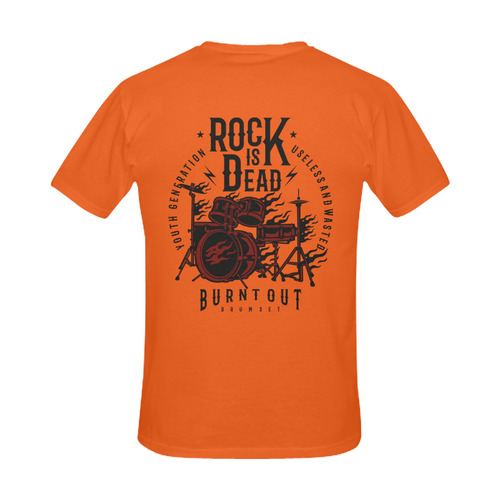 Rock Is Dead Orange Men's Slim Fit T-shirt (Model T13)