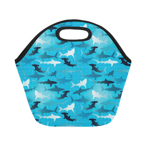 sharks! Neoprene Lunch Bag/Small (Model 1669)