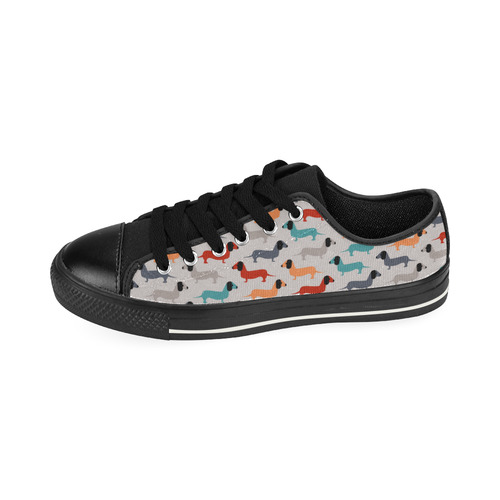 dog pattern Low Top Canvas Shoes for Kid (Model 018)