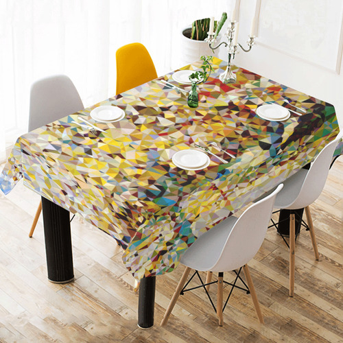 Van Gogh Blossoming Orchard Low Poly Floral Cotton Linen Tablecloth 60" x 90"
