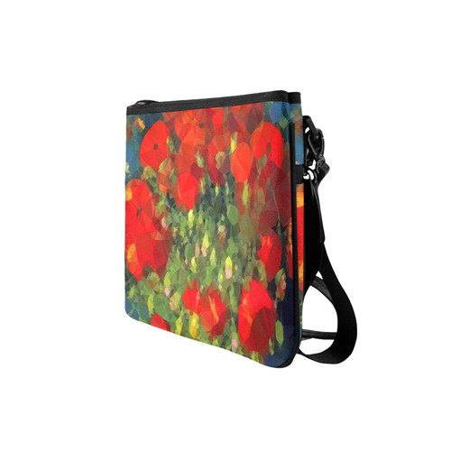 Van Gogh Red Poppies Floral Low Poly Slim Clutch Bag (Model 1668)