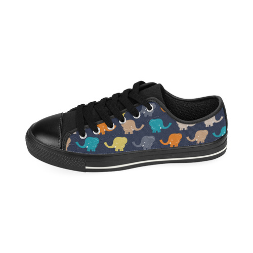 cute elephant Low Top Canvas Shoes for Kid (Model 018)