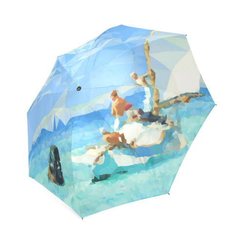 Hopper Ground Swell Low Poly Triangles Foldable Umbrella (Model U01)