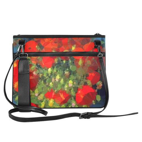 Van Gogh Red Poppies Floral Low Poly Slim Clutch Bag (Model 1668)